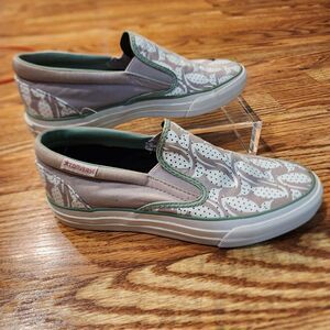 RARE Vintage Converse All Star Canvas Slip-on Cat Print Shoes Women's Size 7